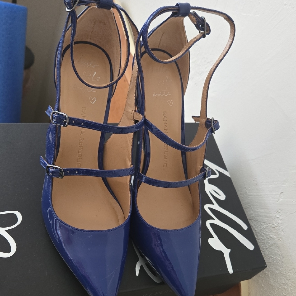 Banana Republic Blue Patent Leather Women's Heels